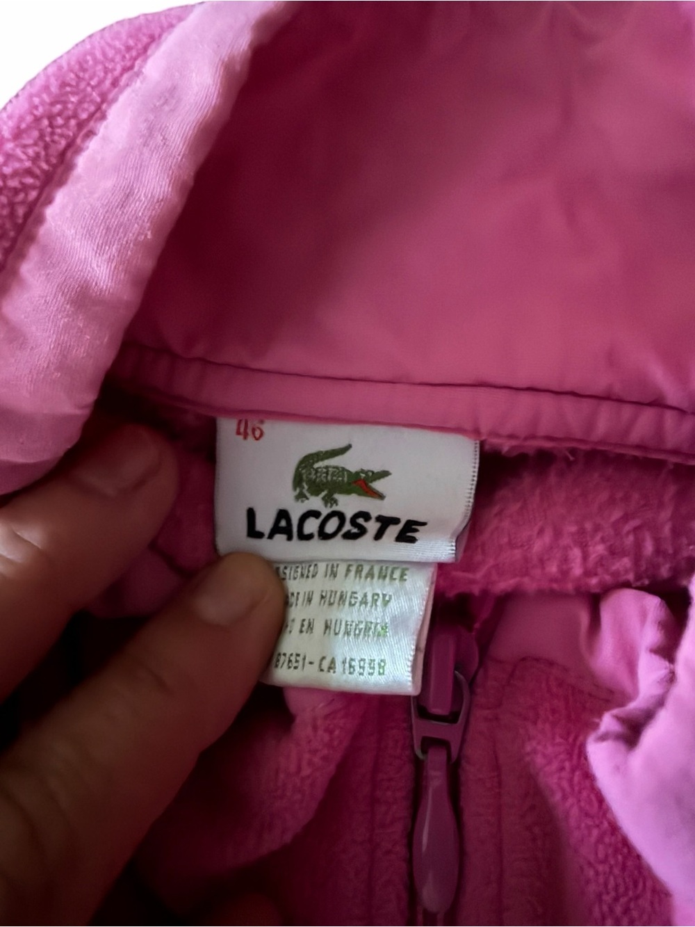 Lacoste Bubblegum Pink Fleece Zip Jacket